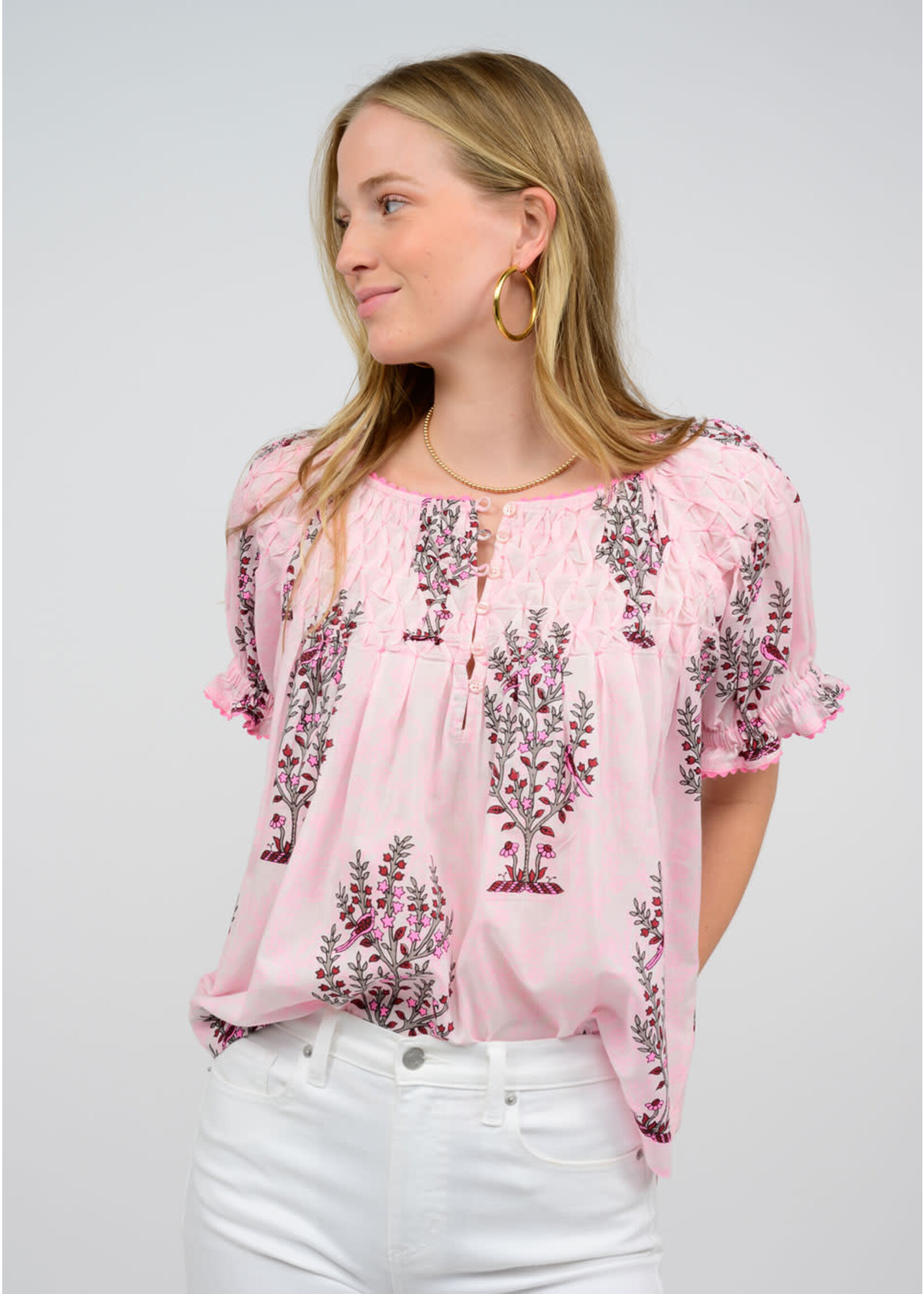 Ivy Jane Blocked And Tucked Top (Pink)