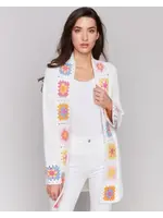 Charlie B Long Sleeve Knit Cardigan W Crochet Border (Natural)