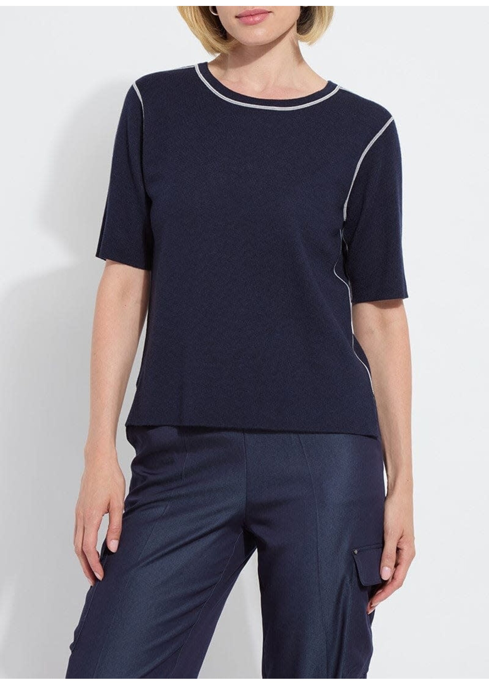 Lysse Odessa Reversible Knit Top (Navy/Grey)