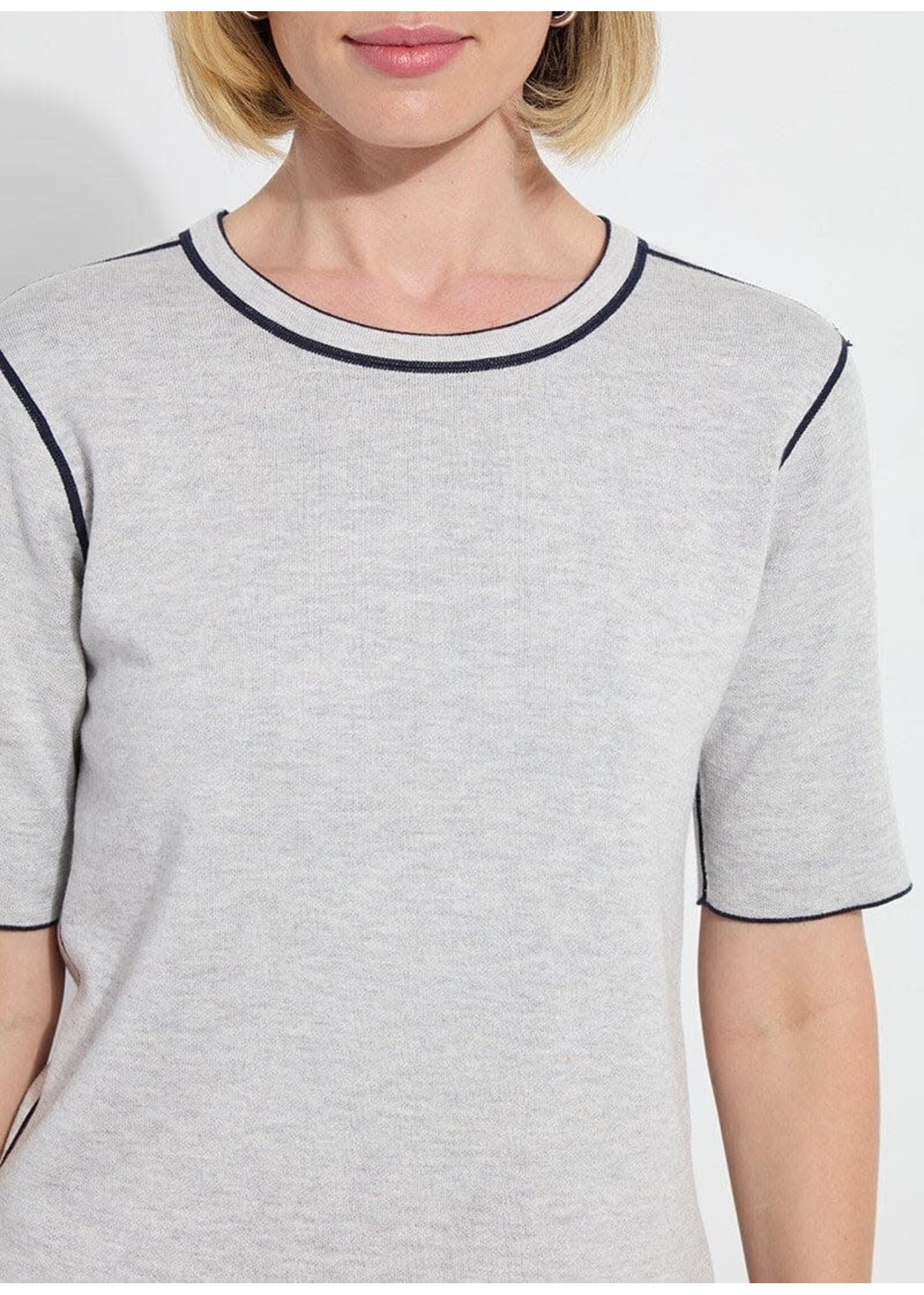 Lysse Odessa Reversible Knit Top (Navy/Grey)