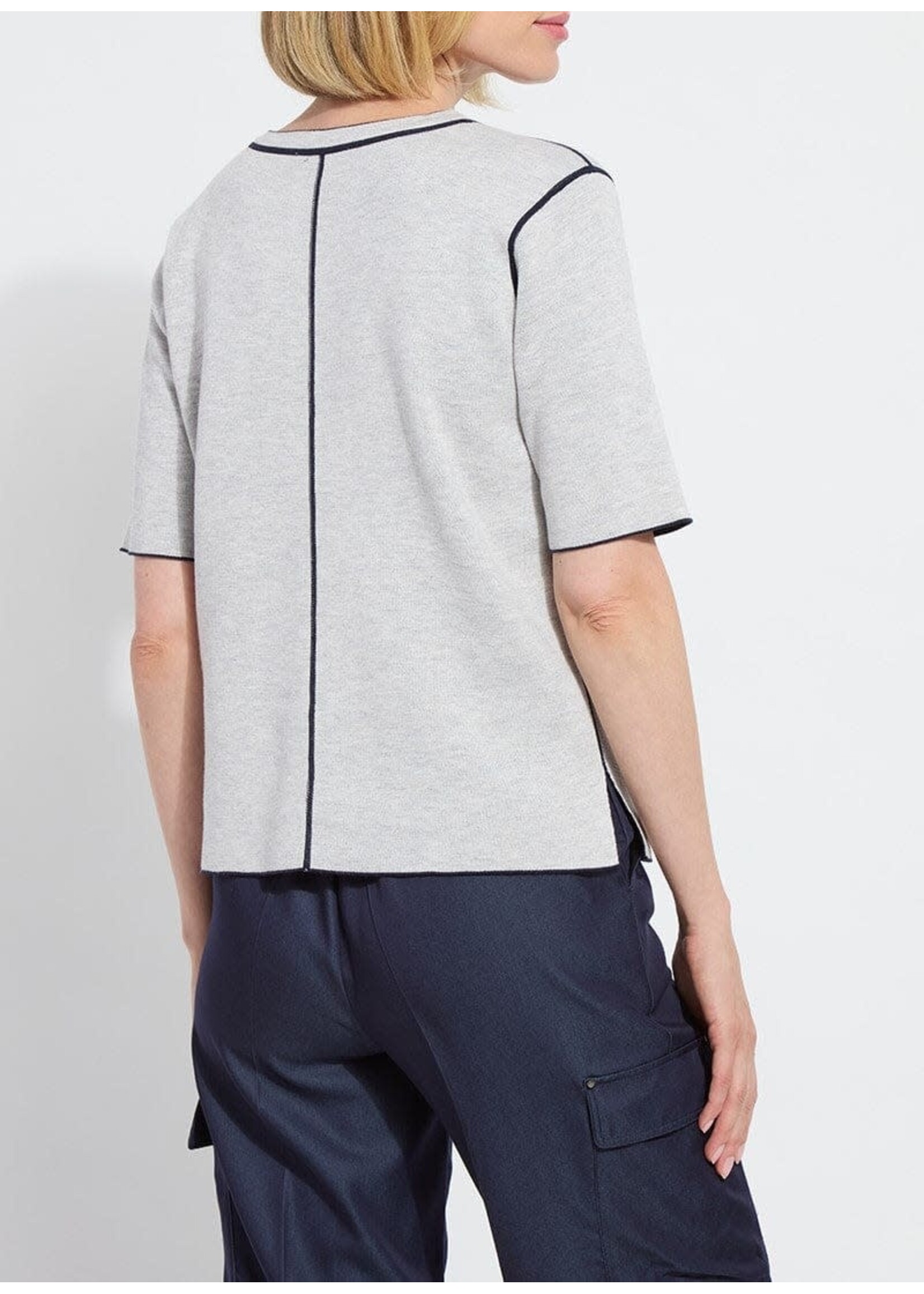 Lysse Odessa Reversible Knit Top (Navy/Grey)