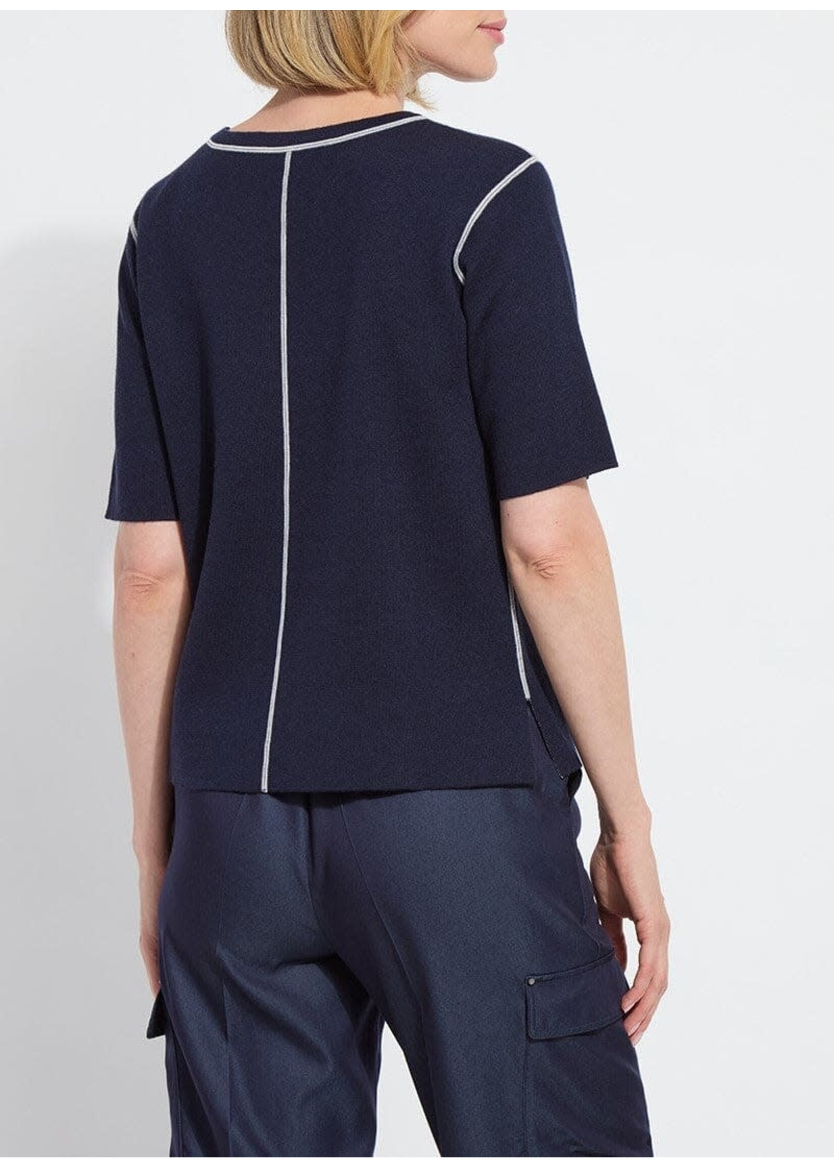 Lysse Odessa Reversible Knit Top (Navy/Grey)