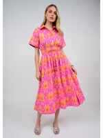 Uncle Frank Ikatching Shirt Dress (Pink)