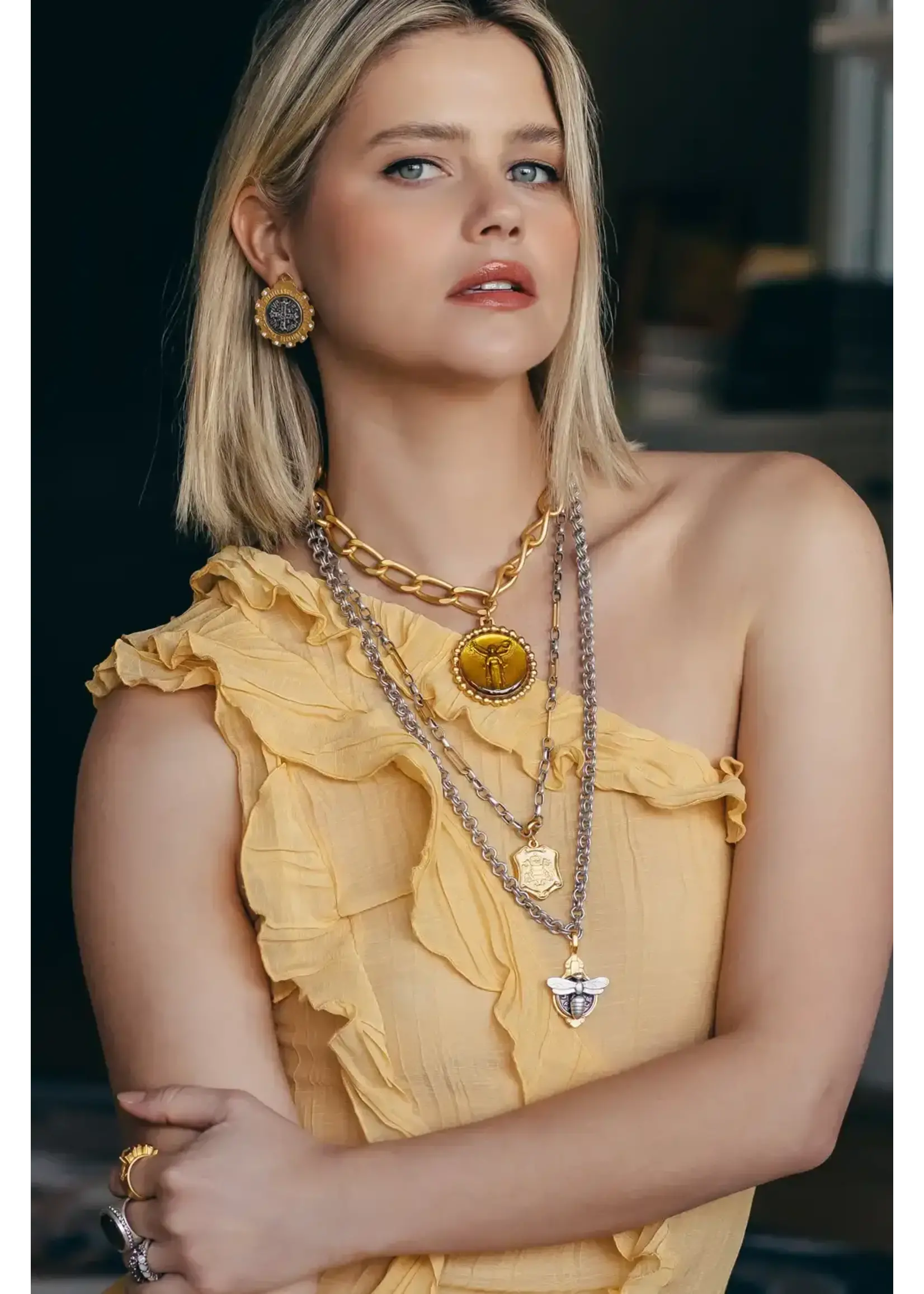 FRENCH KANDE Harriett Necklace  w/Mini Miel Medallion