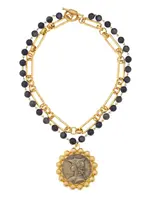 FRENCH KANDE Iredessa Necklace Sunset Obsidian w/Ministry Medallion