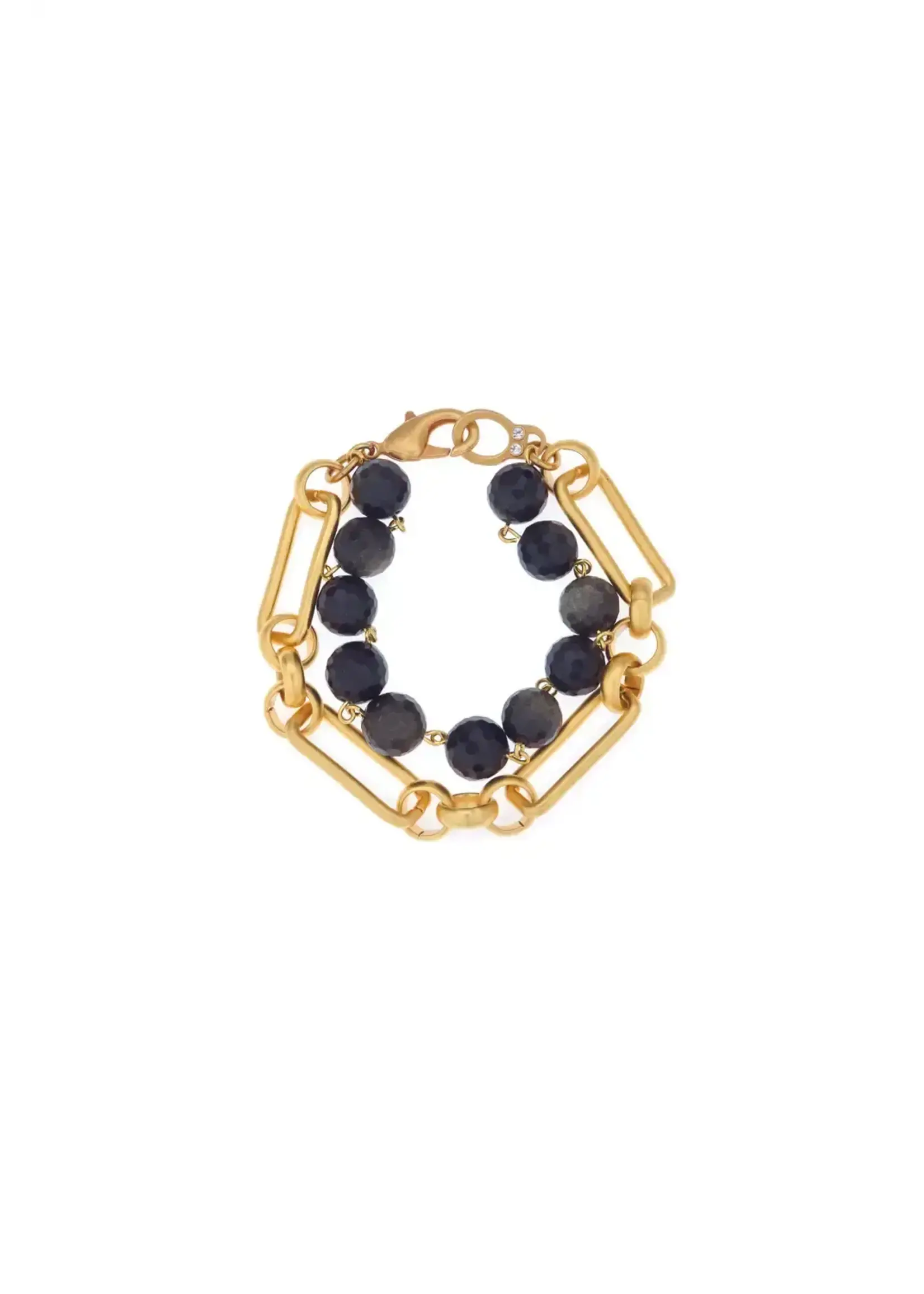 FRENCH KANDE Odette Bracelet Double Strand Sunset Obsidian