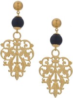 FRENCH KANDE Felicite Earrings w/Filifree and Onyx accentue