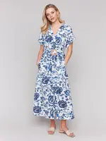 Charlie B Printed Short Sleeve Maxi Dress