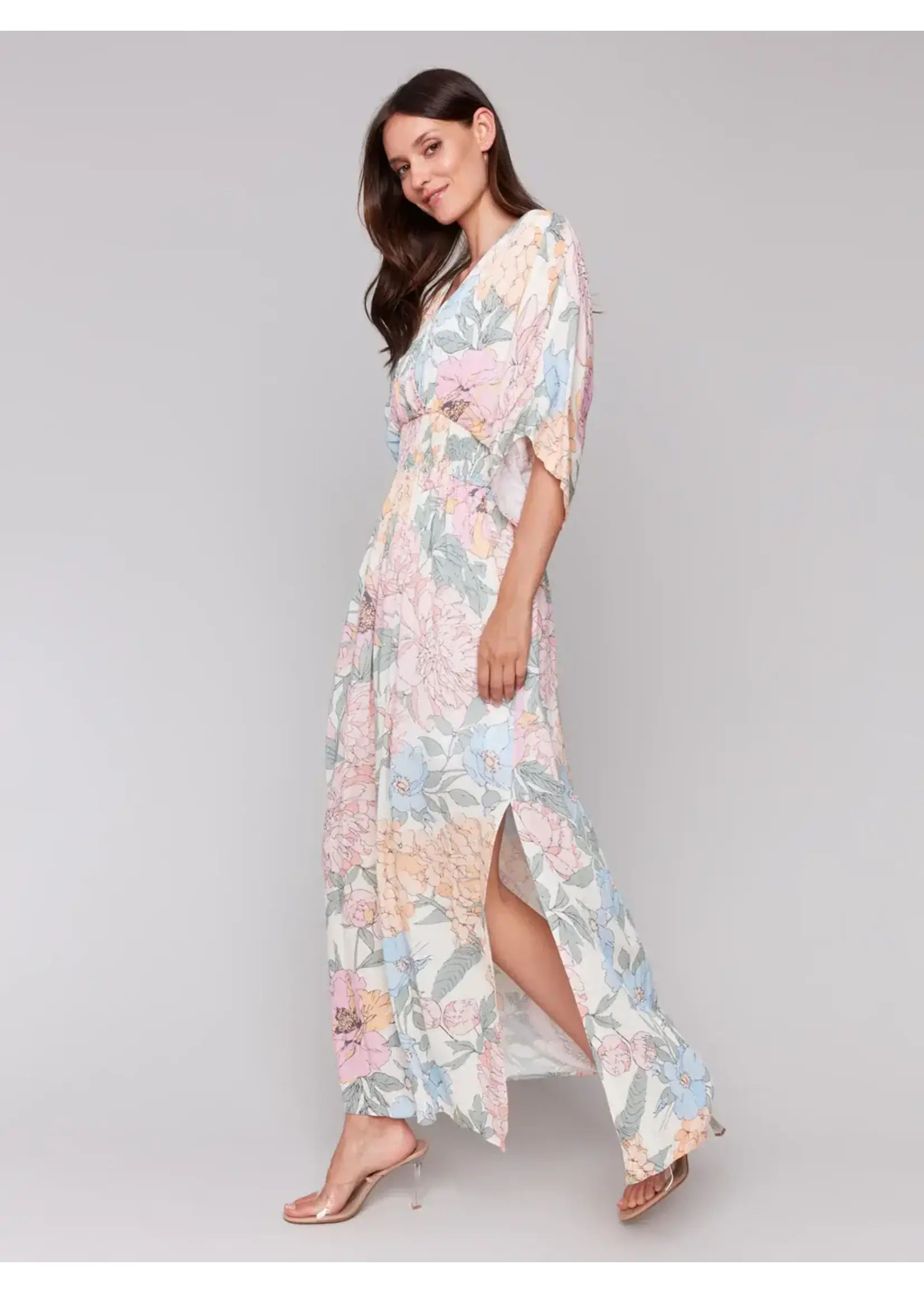 Charlie B Maxi Dress W/Side Slits (Dahlia)