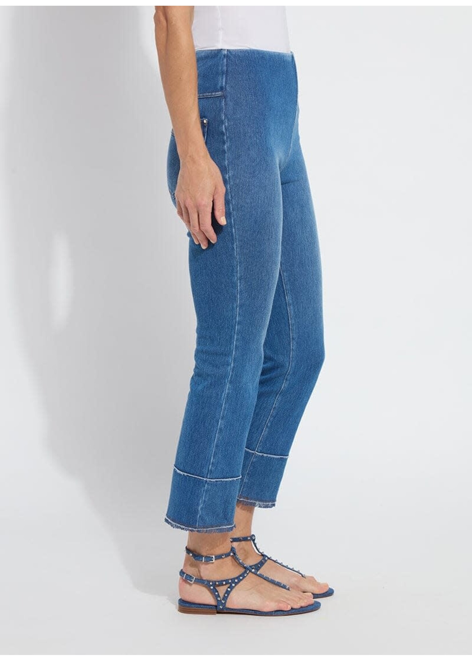 Lysse Dara Seamed Hem Crop Denim  (Mid Wash)