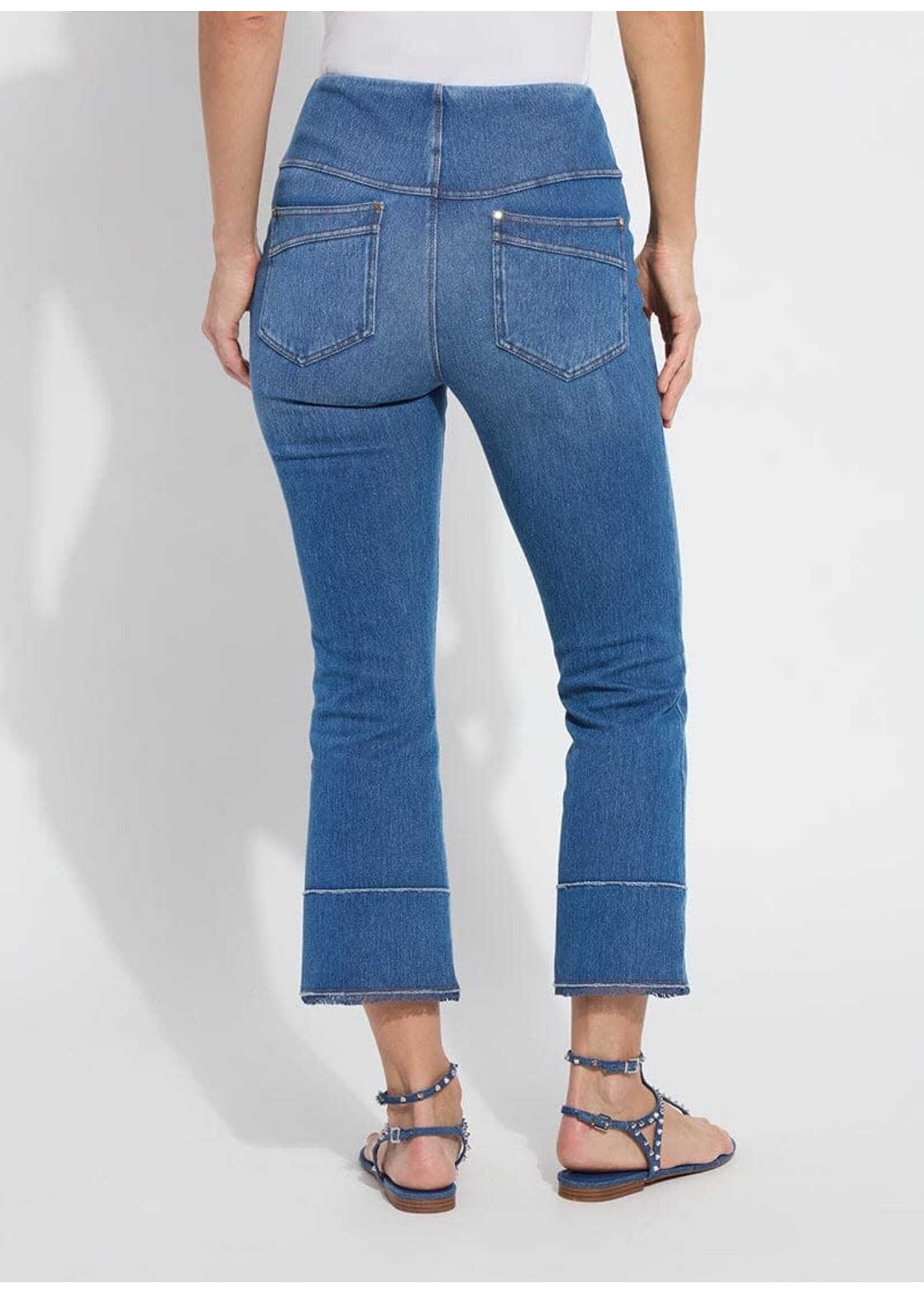 Lysse Dara Seamed Hem Crop Denim  (Mid Wash)