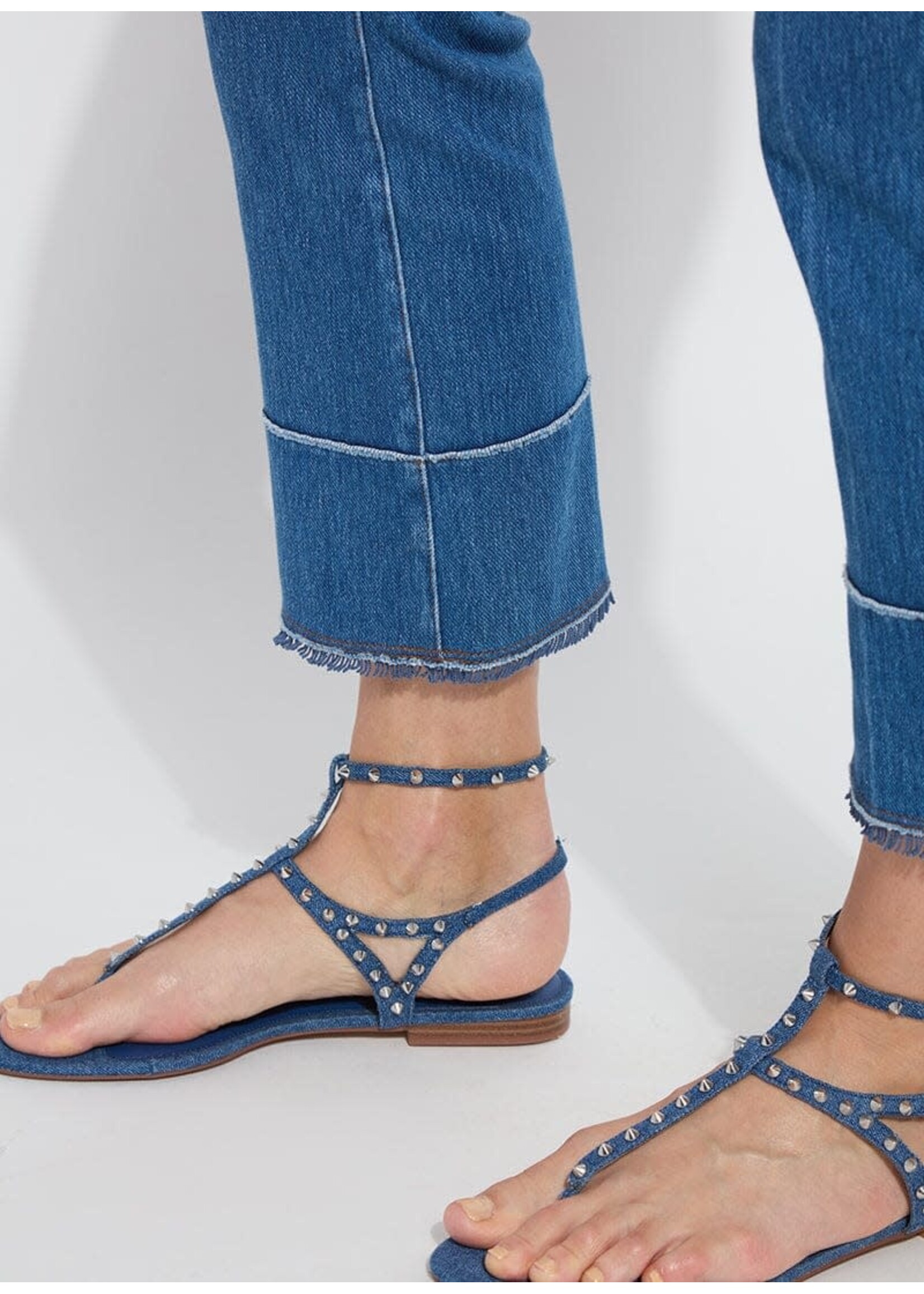Lysse Dara Seamed Hem Crop Denim  (Mid Wash)