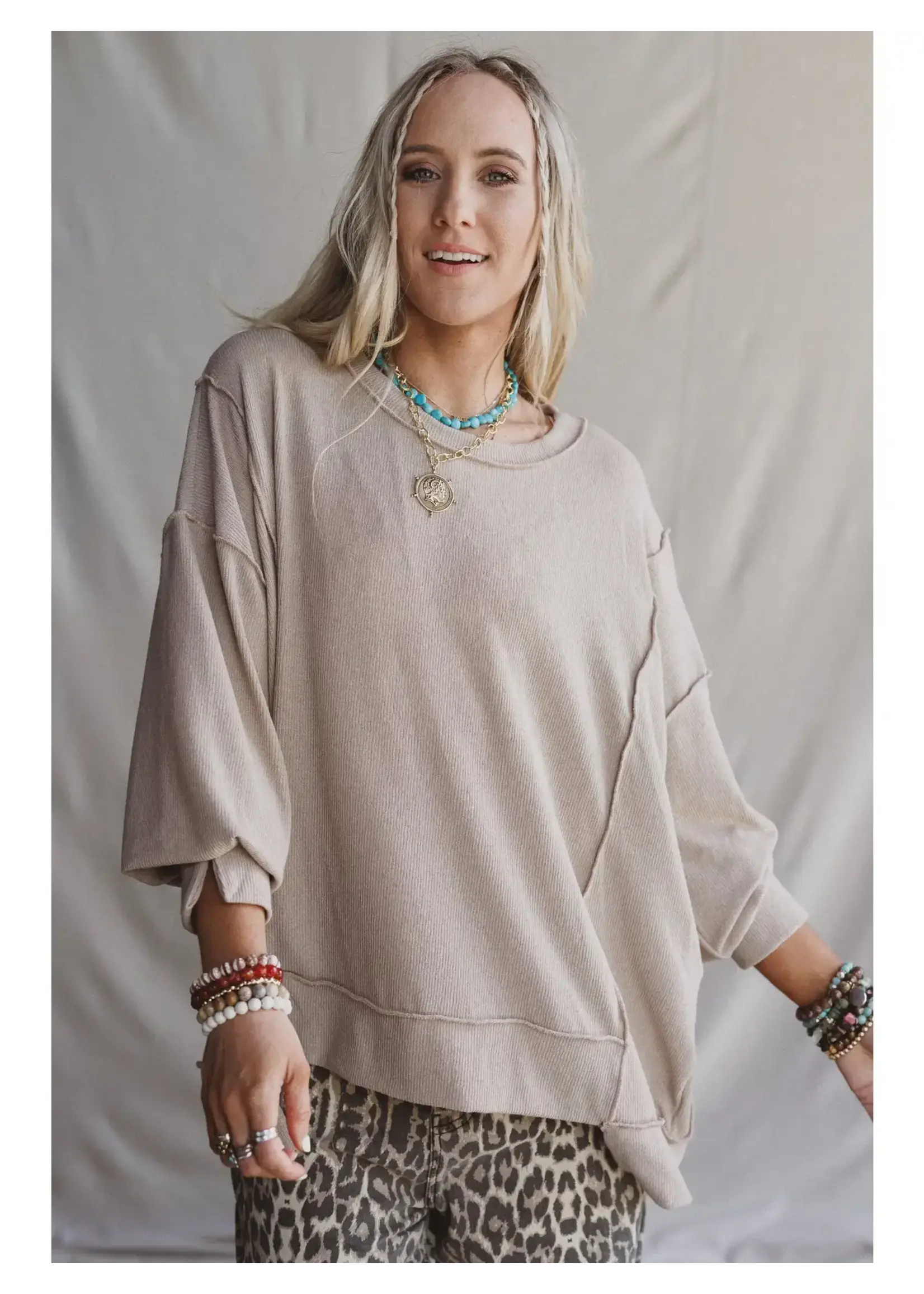 Three Bird Nest Sunset Dreamer Top (Taupe)