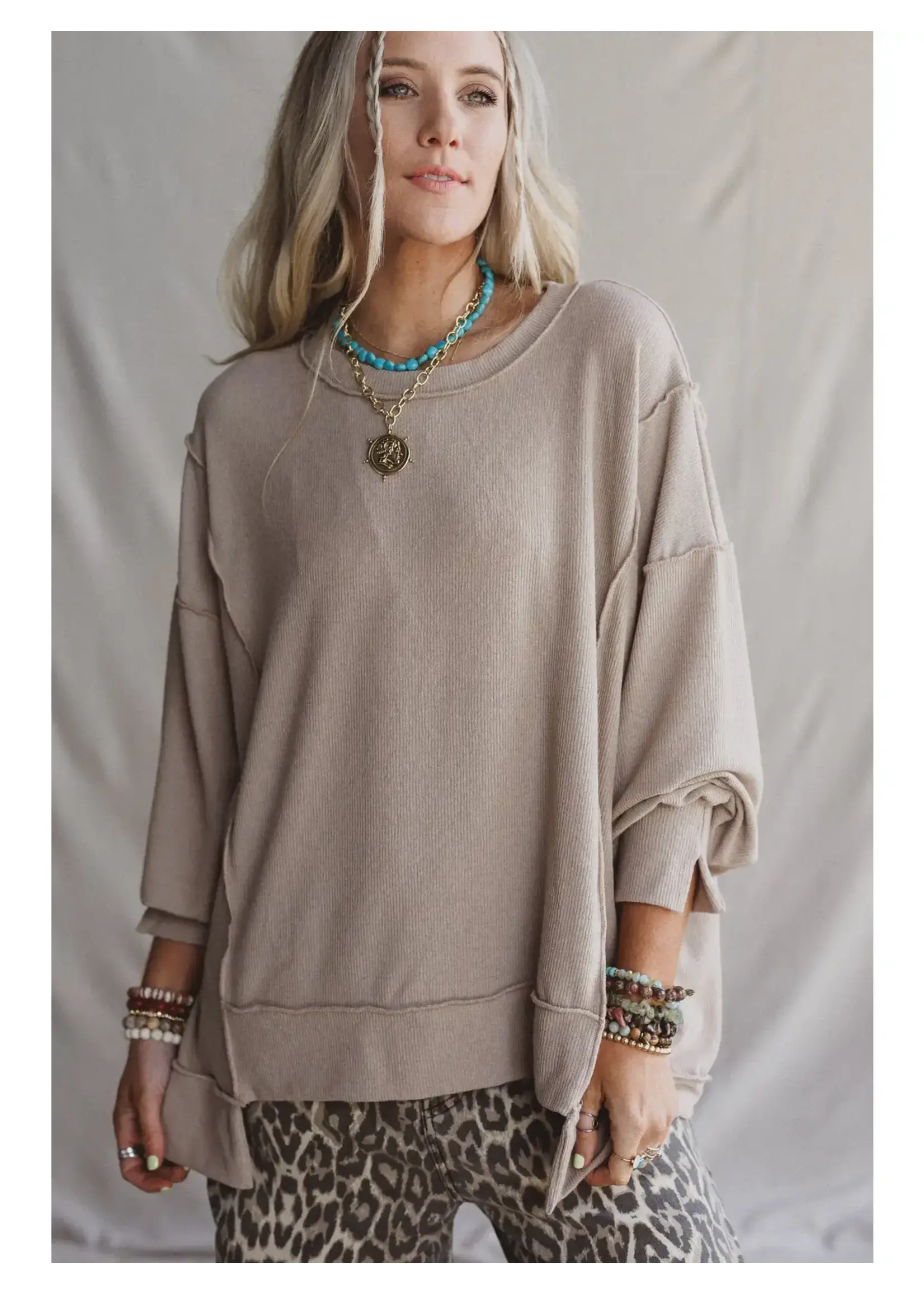 Three Bird Nest Sunset Dreamer Top (Taupe)