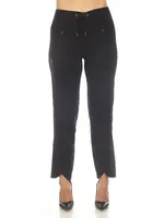 Carine Ruched Scallop Cargo Pant (Black)