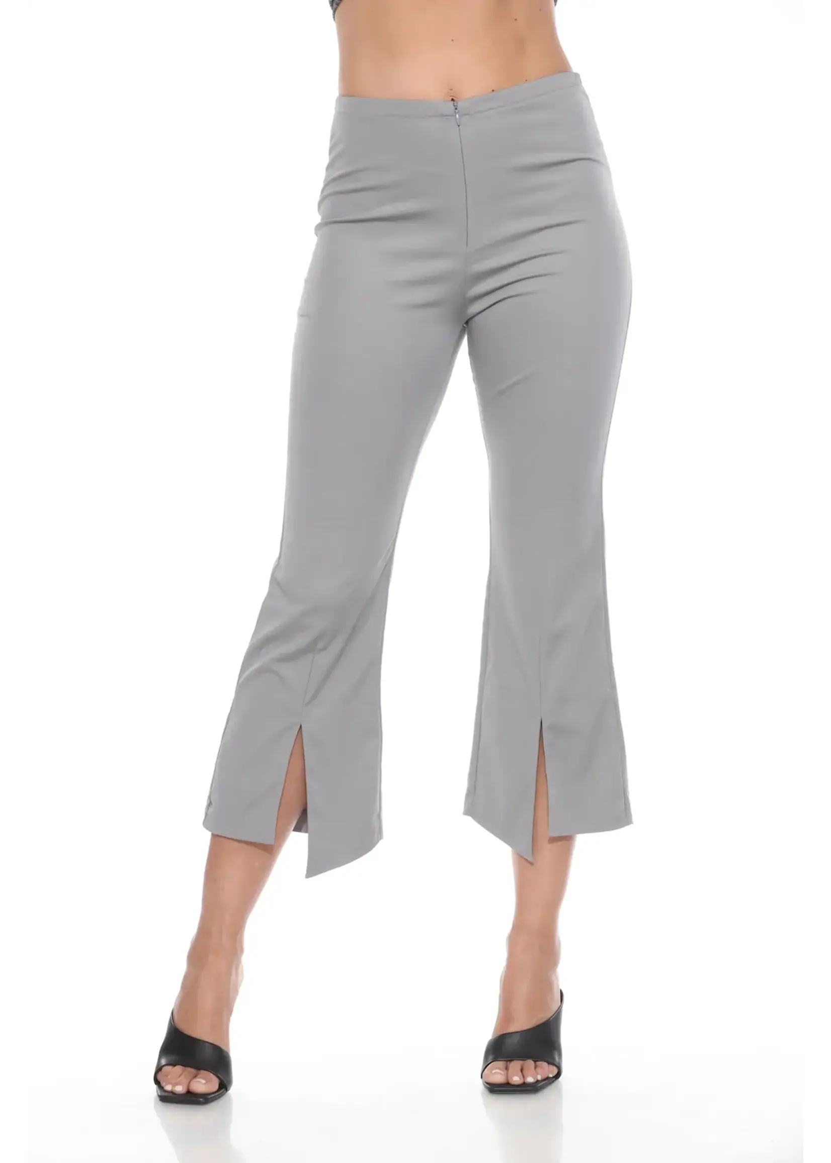 Carine Split Leg Pant (Gray)