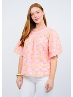 Ivy Jane Spirograph Embroidered Top (Pink)