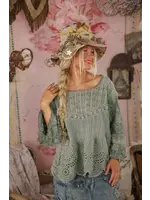Magnolia Pearl Crochet Jodi Blouse (Seafoam Gray) O/S