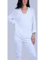 Gigi Moda V-Neck Sweater (White) One Size