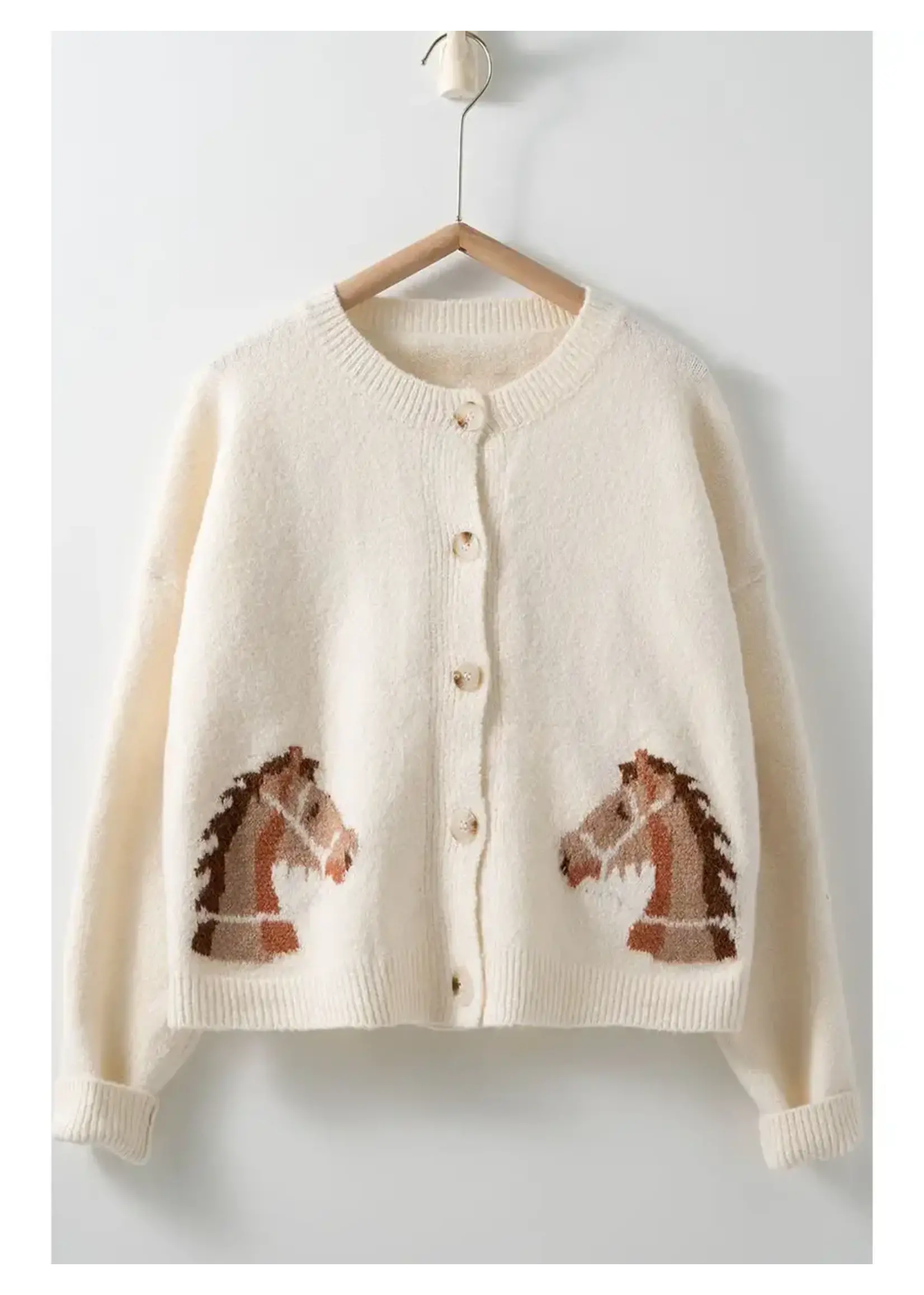 Urban Daizy Western Horse Cropped Cardigan