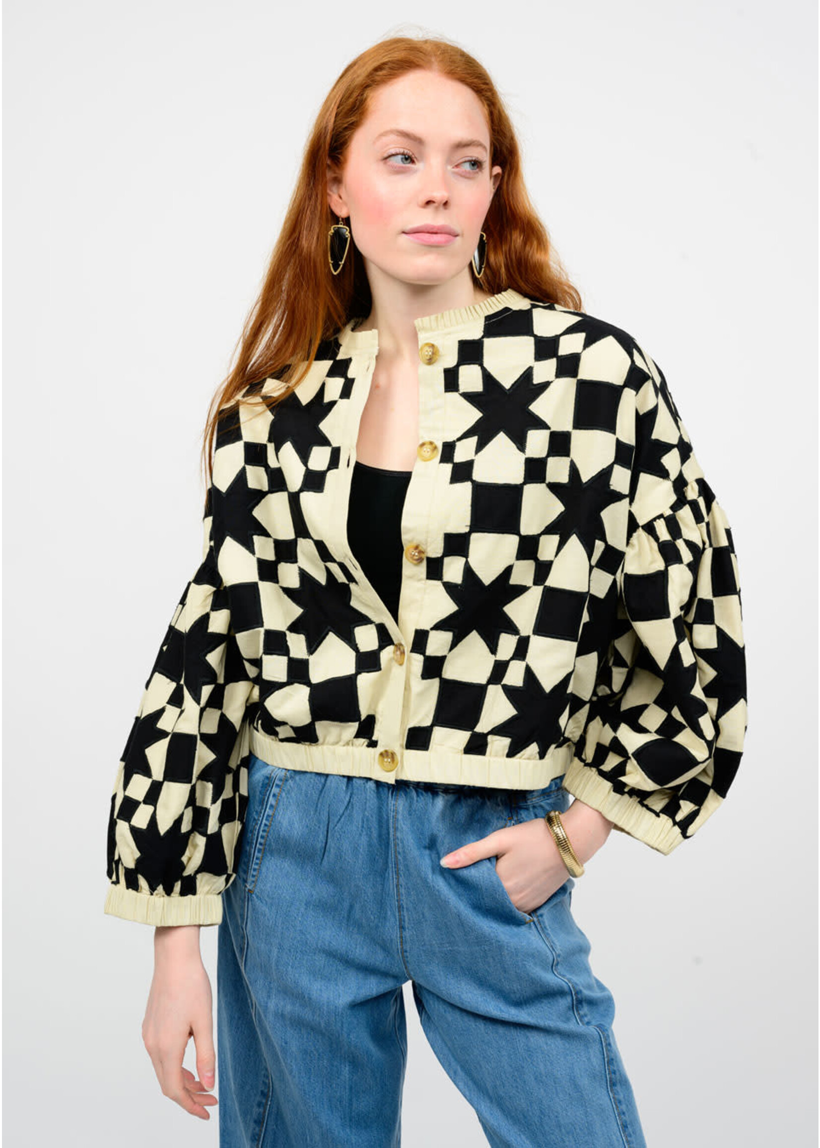 Ivy Jane Quilted Star Jacket (Black)