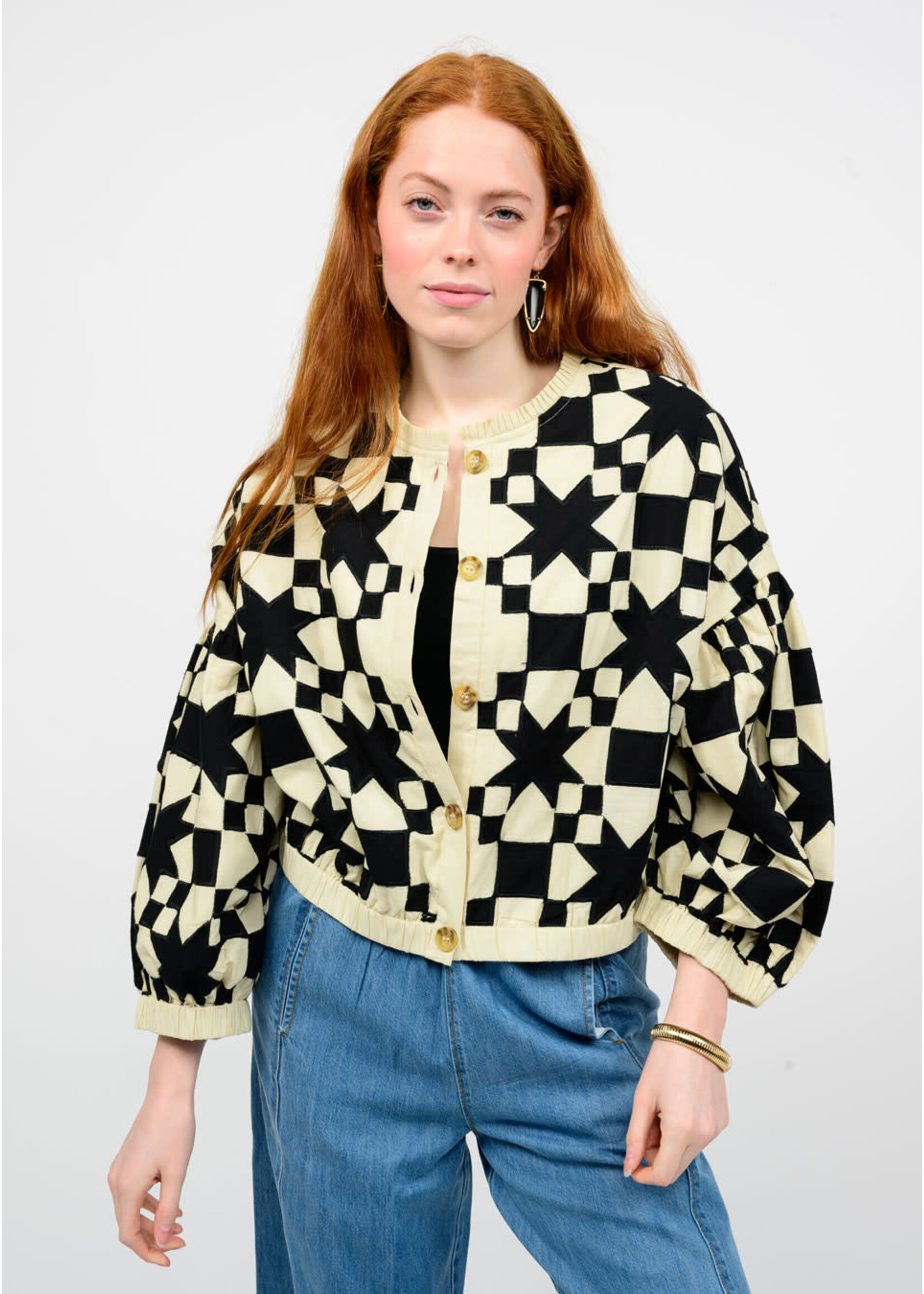 Ivy Jane Quilted Star Jacket (Black)