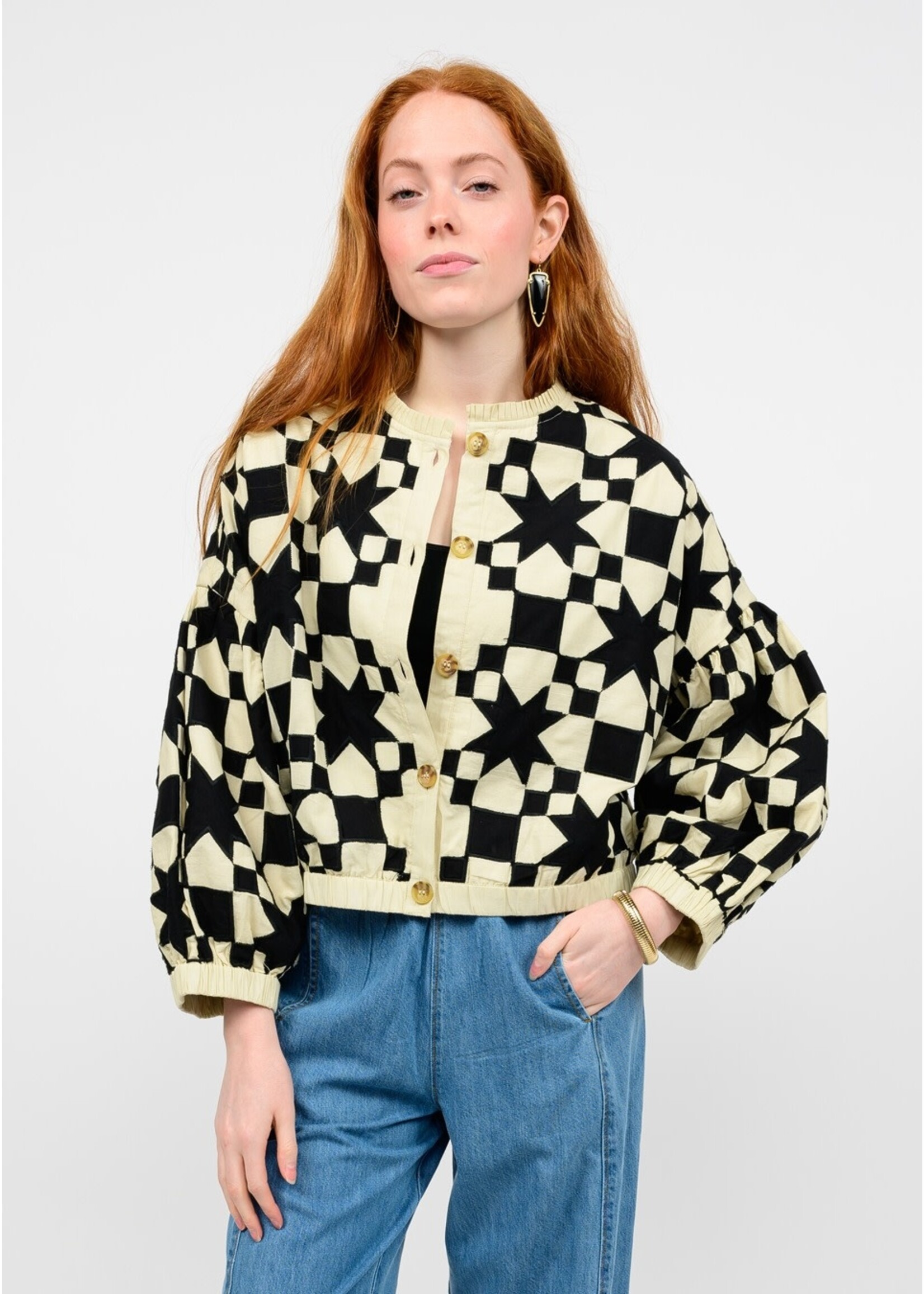 Ivy Jane Quilted Star Jacket (Black)