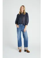 Driftwood Margo Pintuck Cuff Floral Foulard