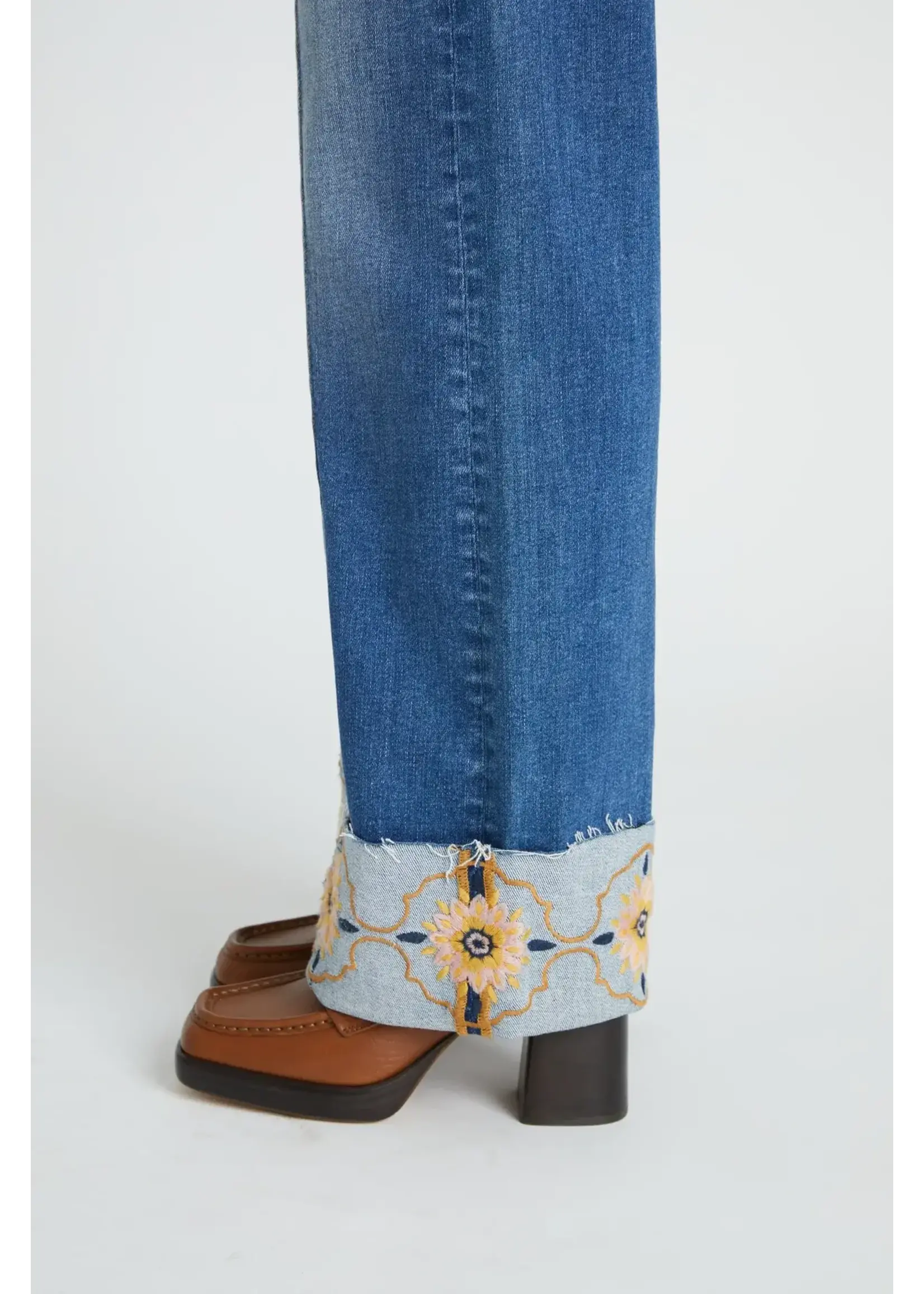 Driftwood Margo Pintuck Cuff Floral Foulard