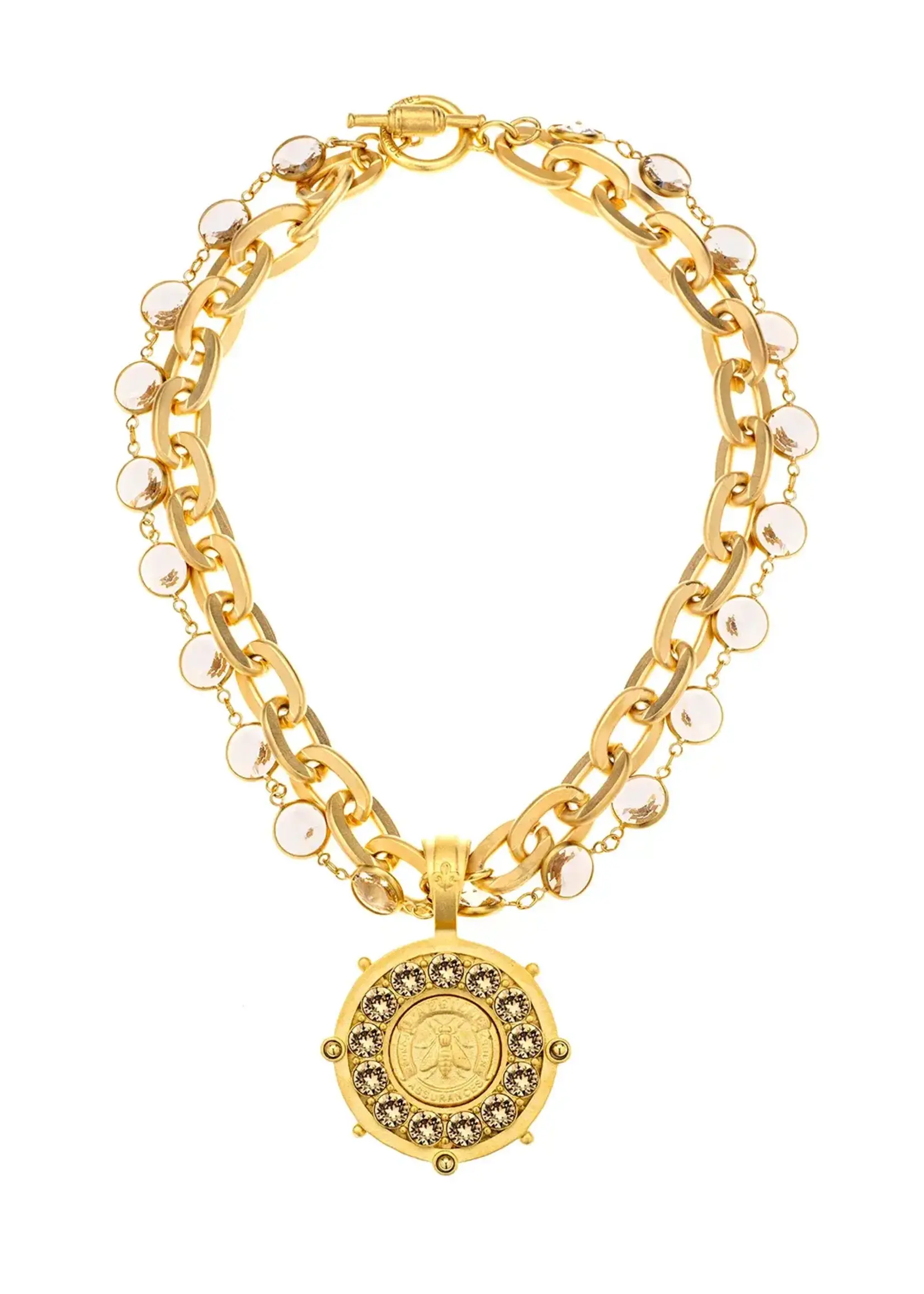 FRENCH KANDE Lea Necklace (Lourdes Crystal Gold)