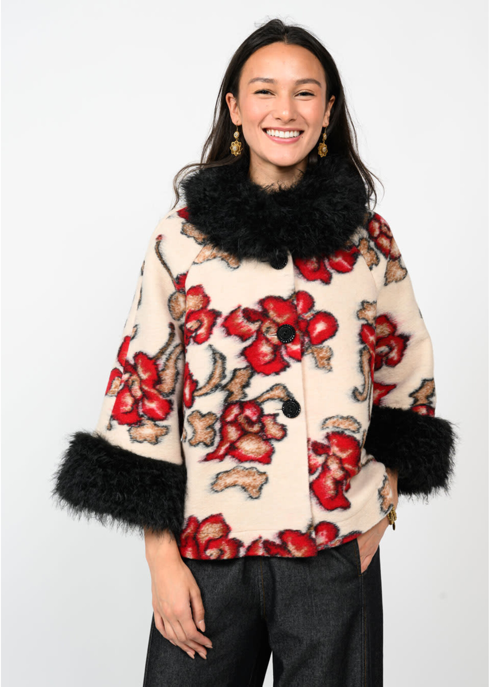 Ivy Jane Shadow Roses Jacket (Charcoal)