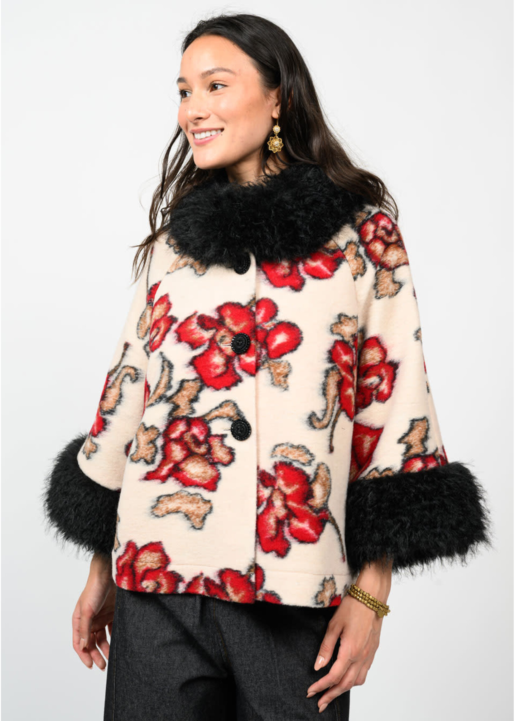 Ivy Jane Shadow Roses Jacket (Charcoal)