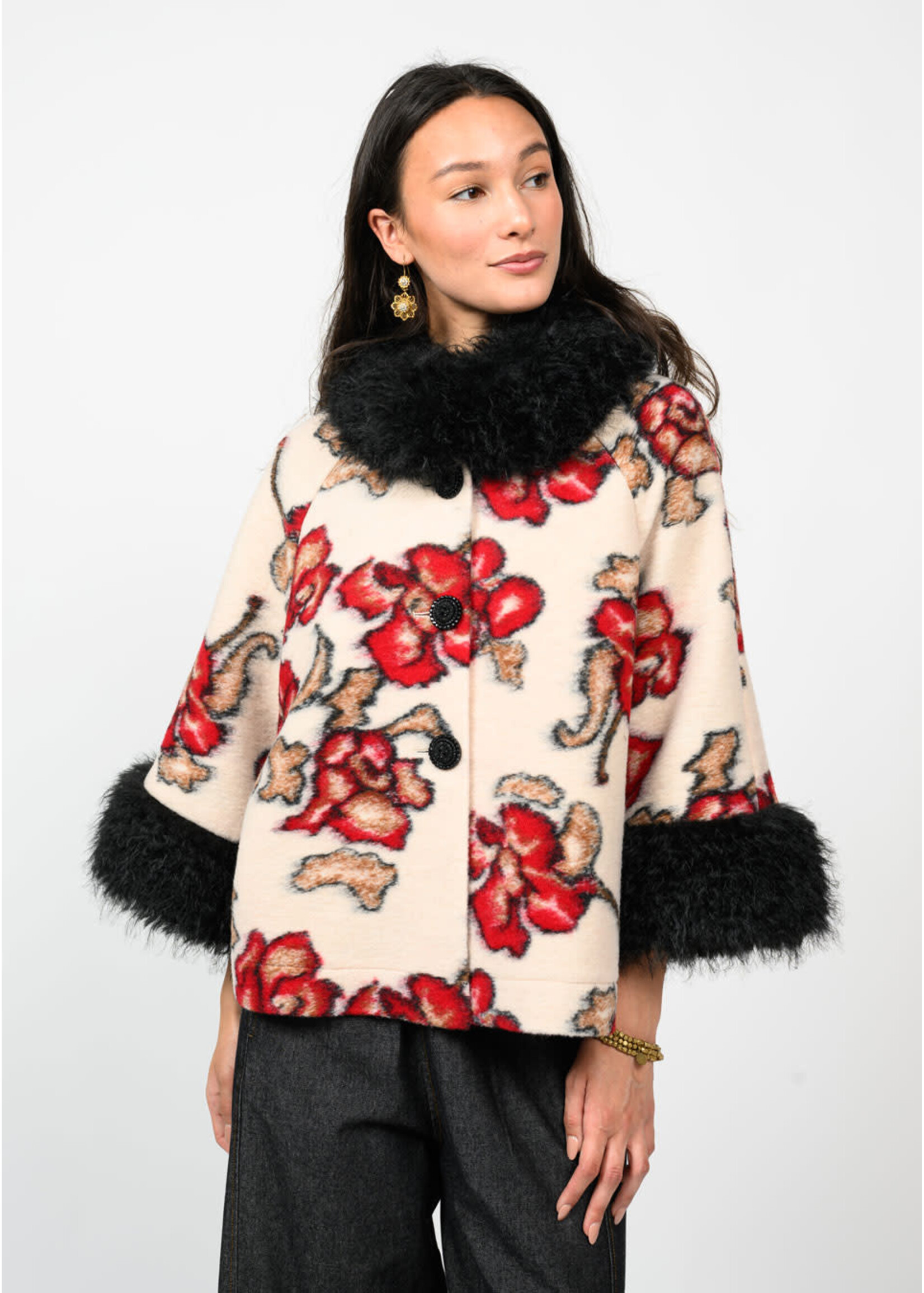Ivy Jane Shadow Roses Jacket (Charcoal)