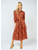 Uncle Frank Native Print Shirt Dress (Rust)