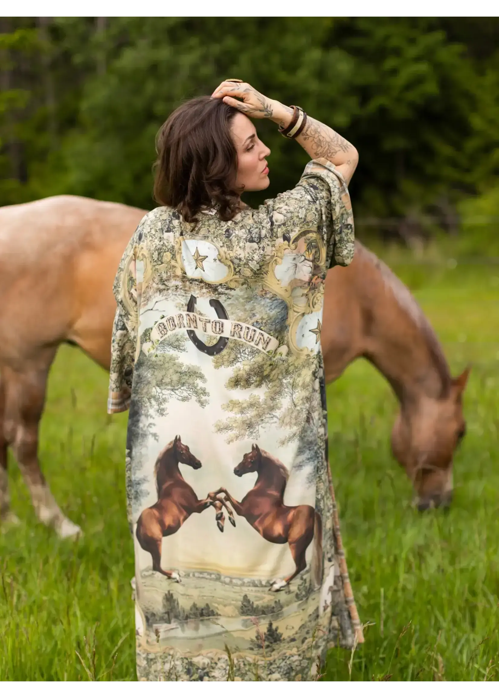 Market  Of Stars Born To Run Opera Duster w/ Horses (O/S)