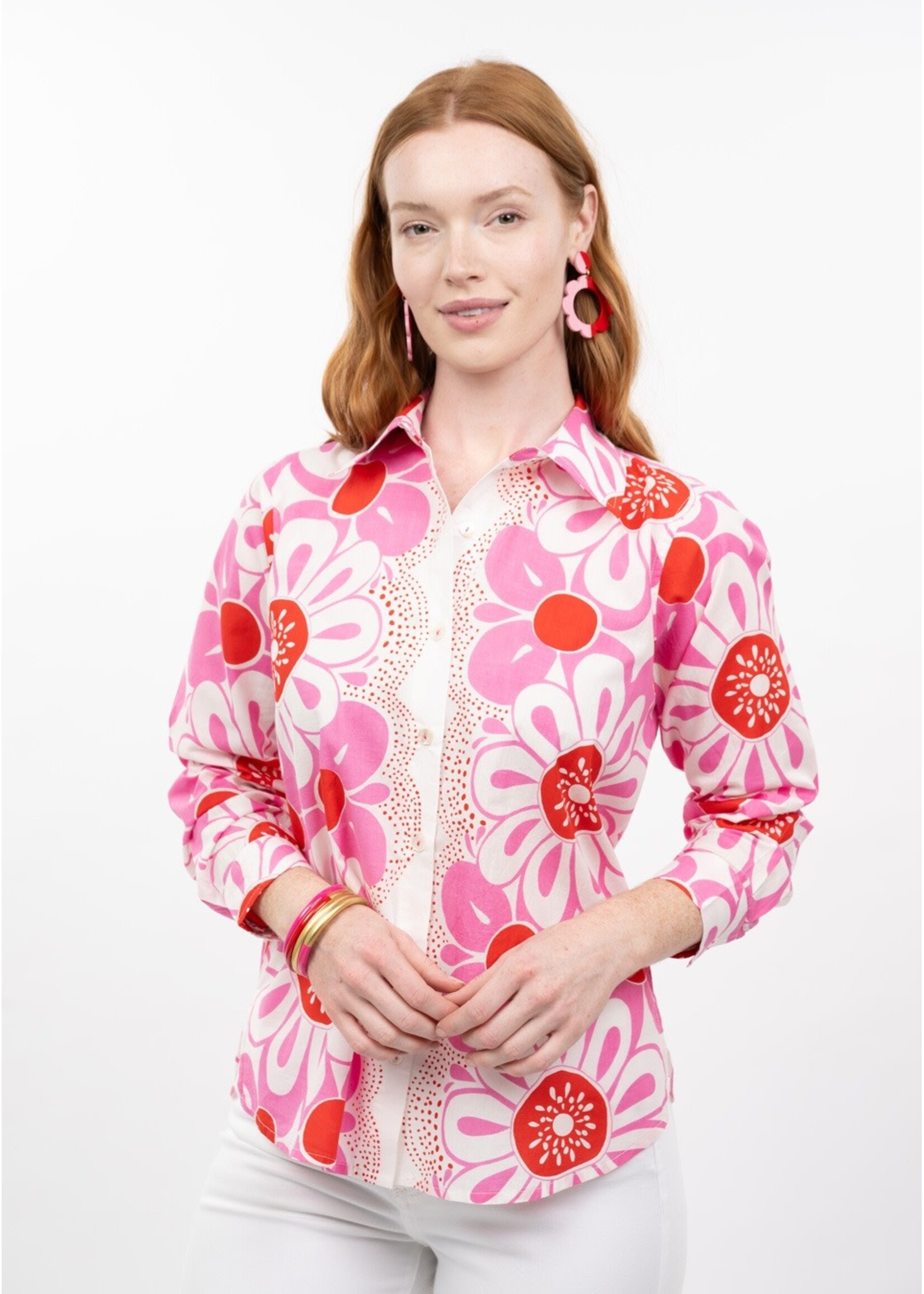 Ivy Jane Pop Flower Border Top (Pink)