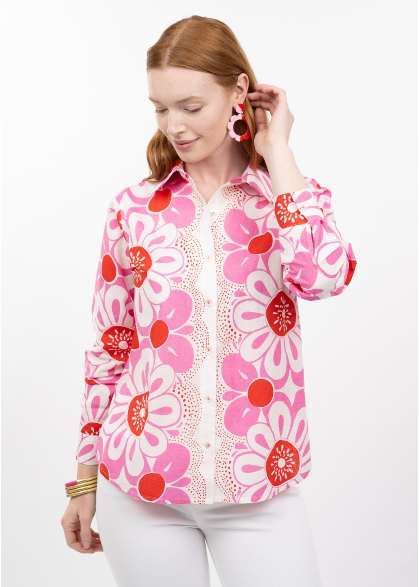 Ivy Jane Pop Flower Border Top (Pink)