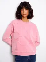 Charlie B Long Sleeve Top W/Floral Applique (Bonbon Candy)