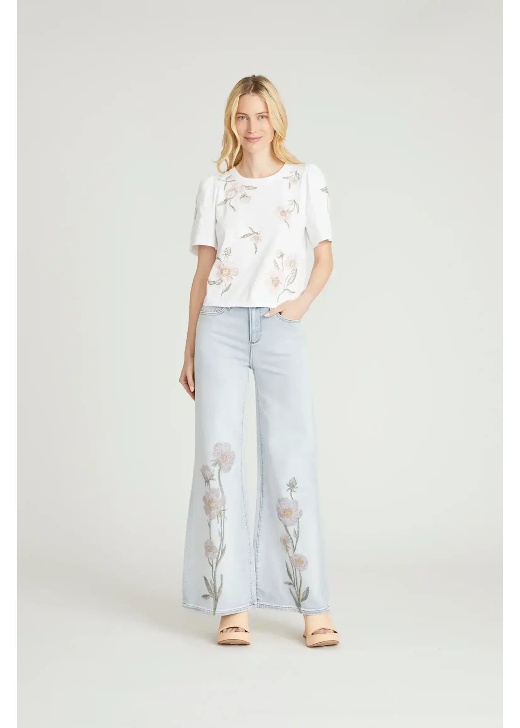 Driftwood Penelope X Faded Roses  Wide Leg