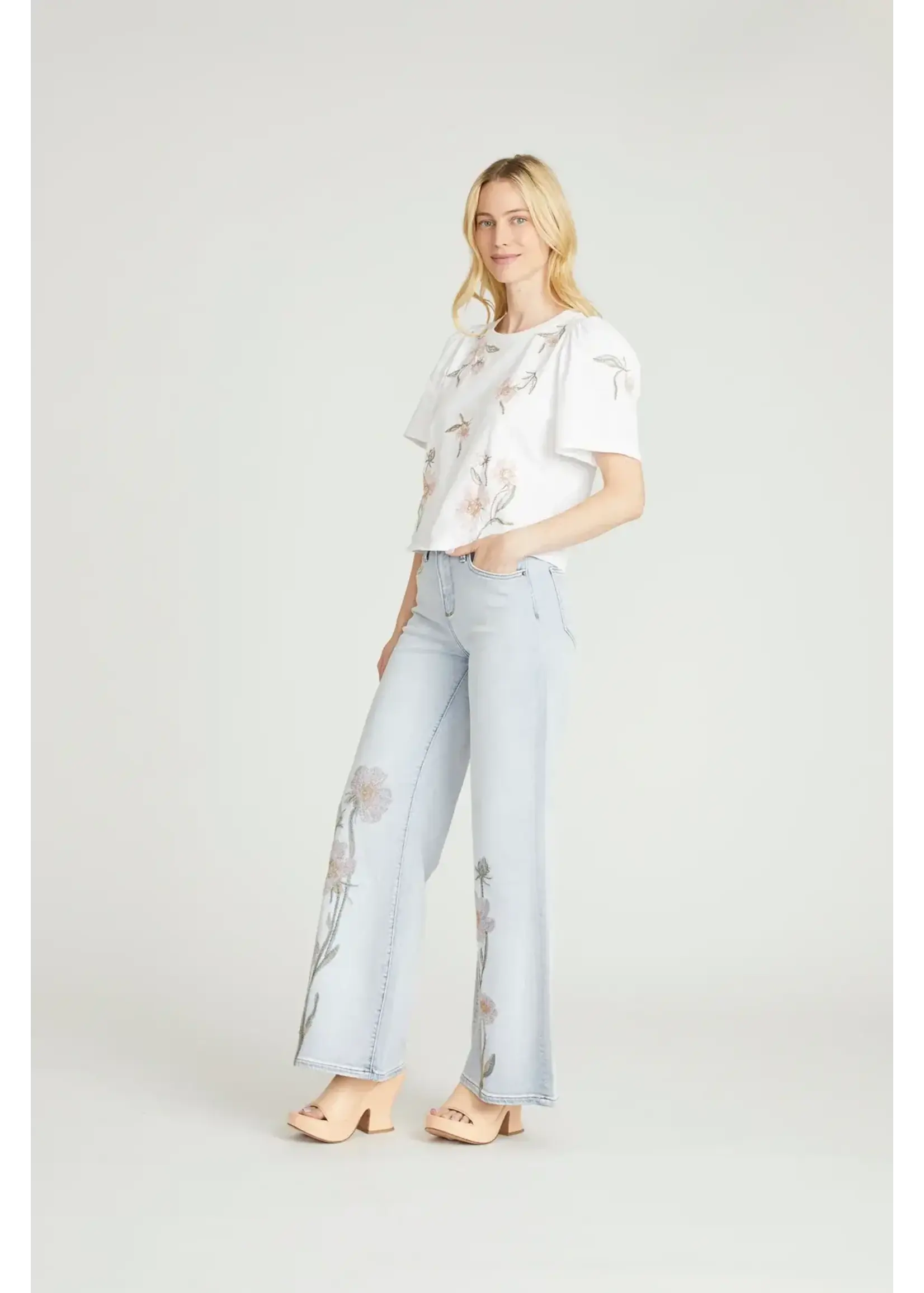 Driftwood Penelope X Faded Roses  Wide Leg