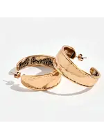 Katia Designs Just Breathe Hoop Earrings | Gold