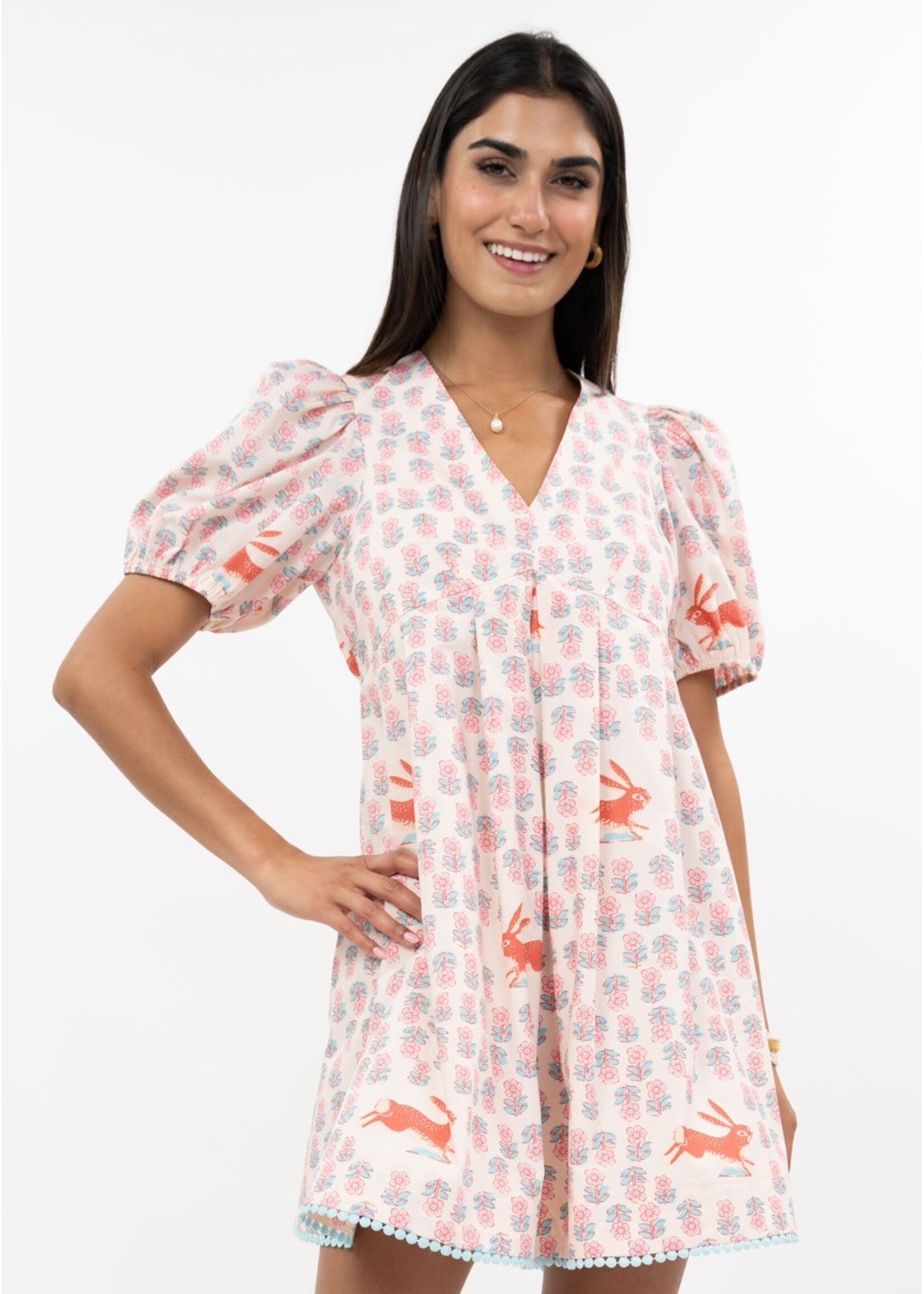 Uncle Frank Running Rabbit Dress (Ivory)