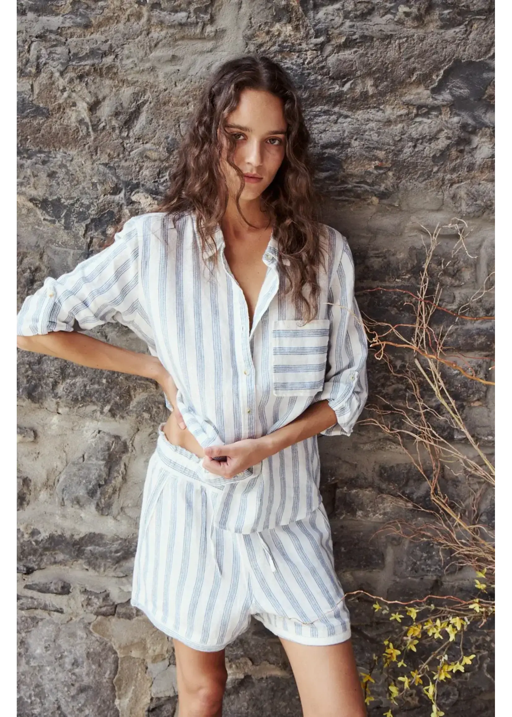 Melissa Nepton Lacy Shirt (Navy Multi Stripe)