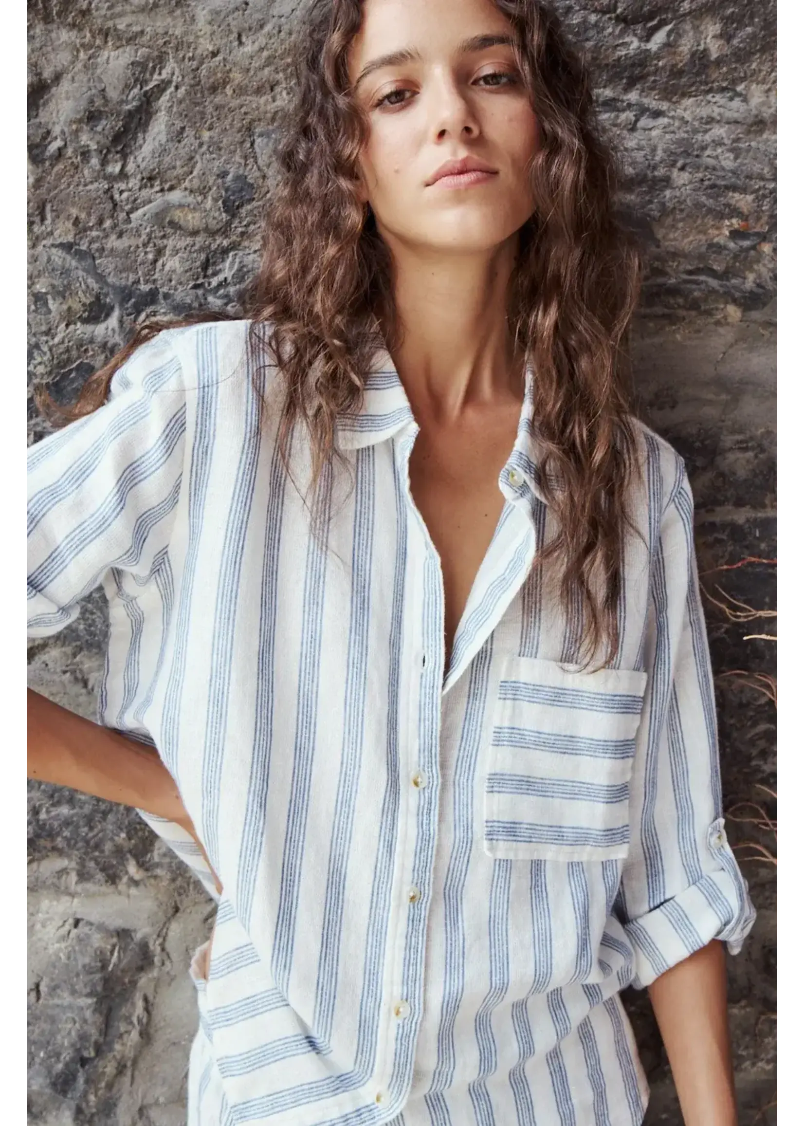 Melissa Nepton Lacy Shirt (Navy Multi Stripe)