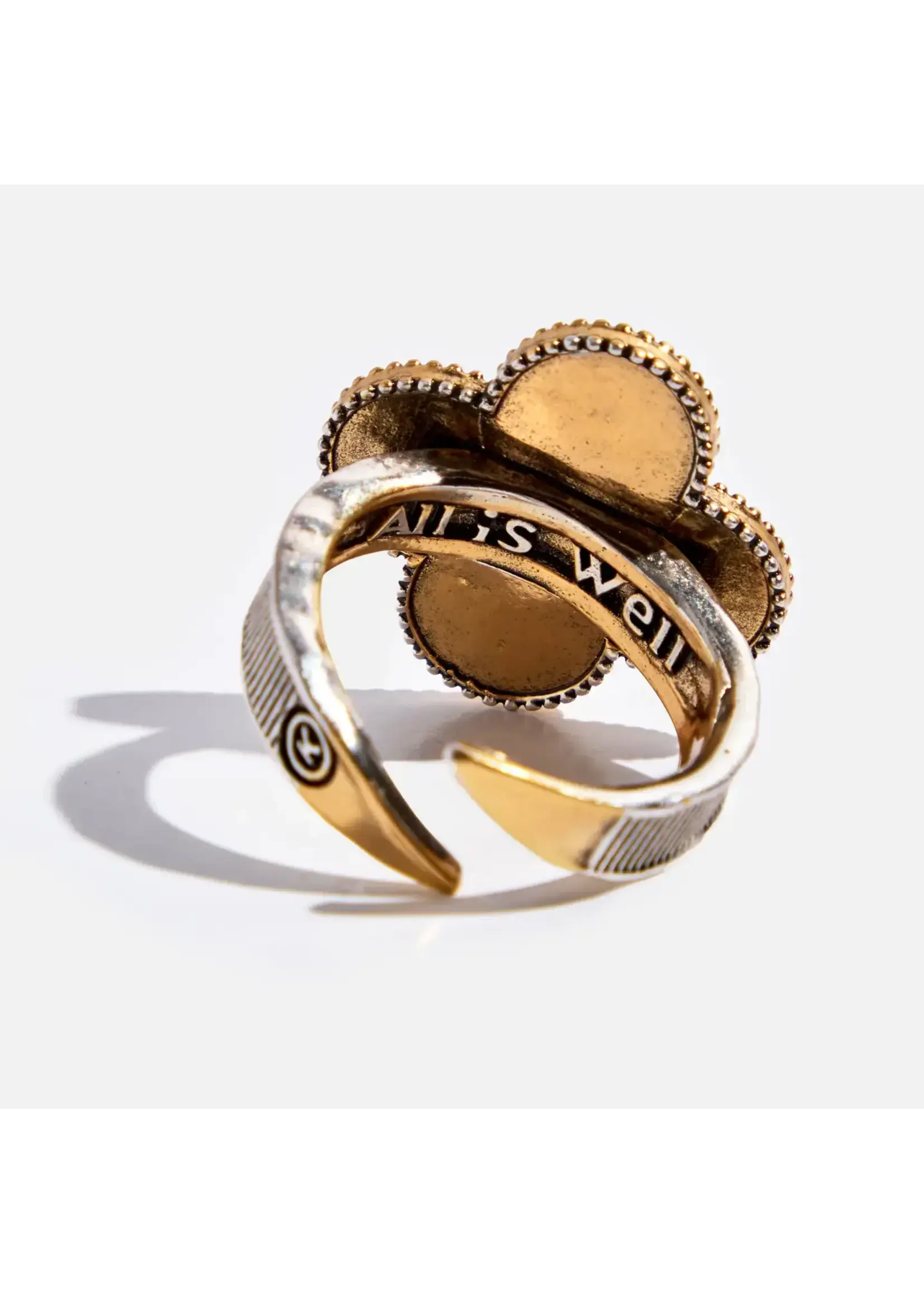 Katia Designs All Is Well Clover Adjustable Ring