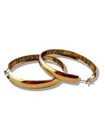 Katia Designs "Blessed Guided Loved" Hoop Earrings (Gold)