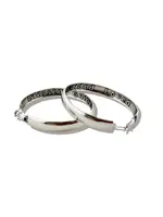 Katia Designs "Blessed Guided Loved" Hoop Earrings (Silver)