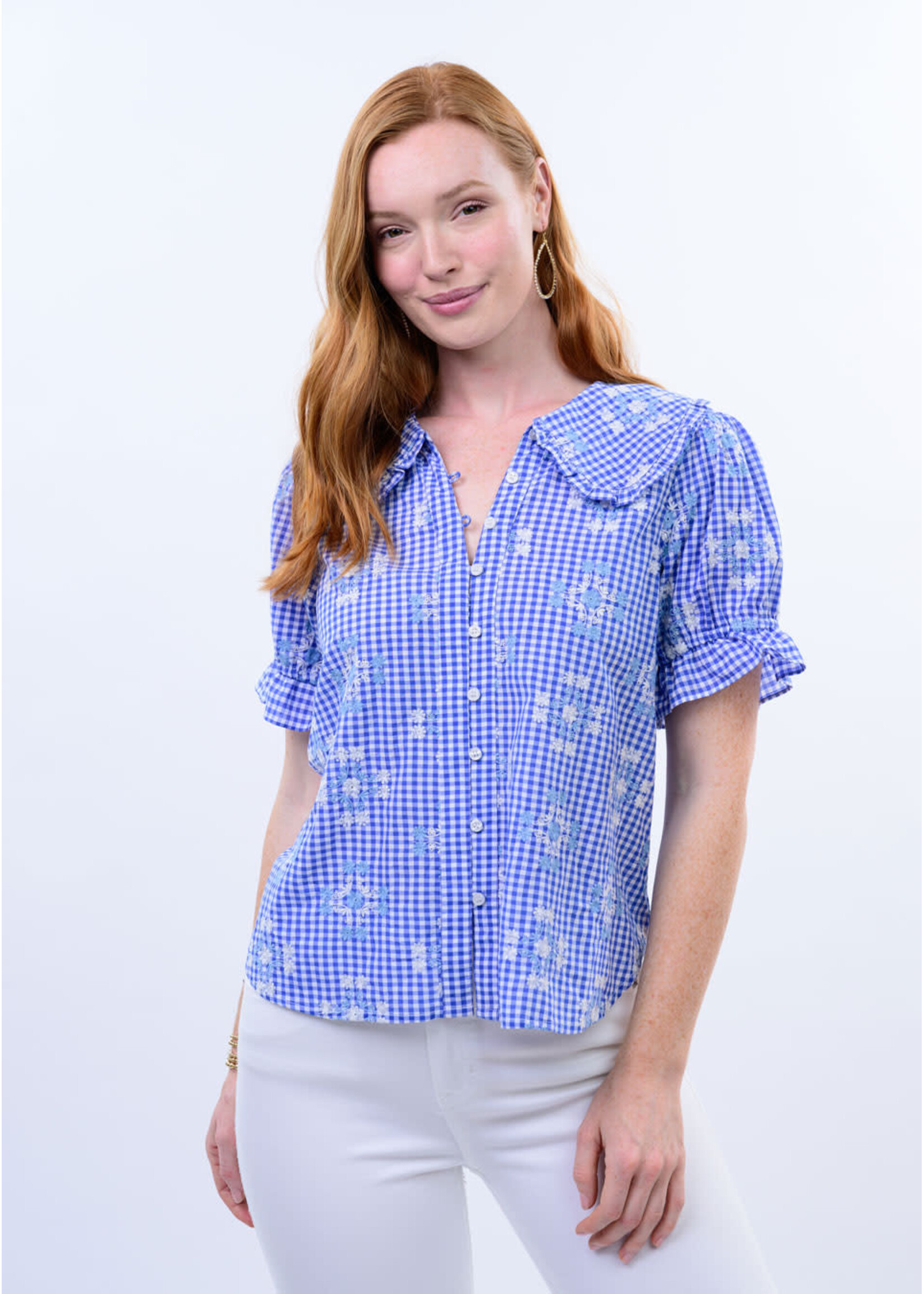 Ivy Jane Disty Poet Top (Blue)
