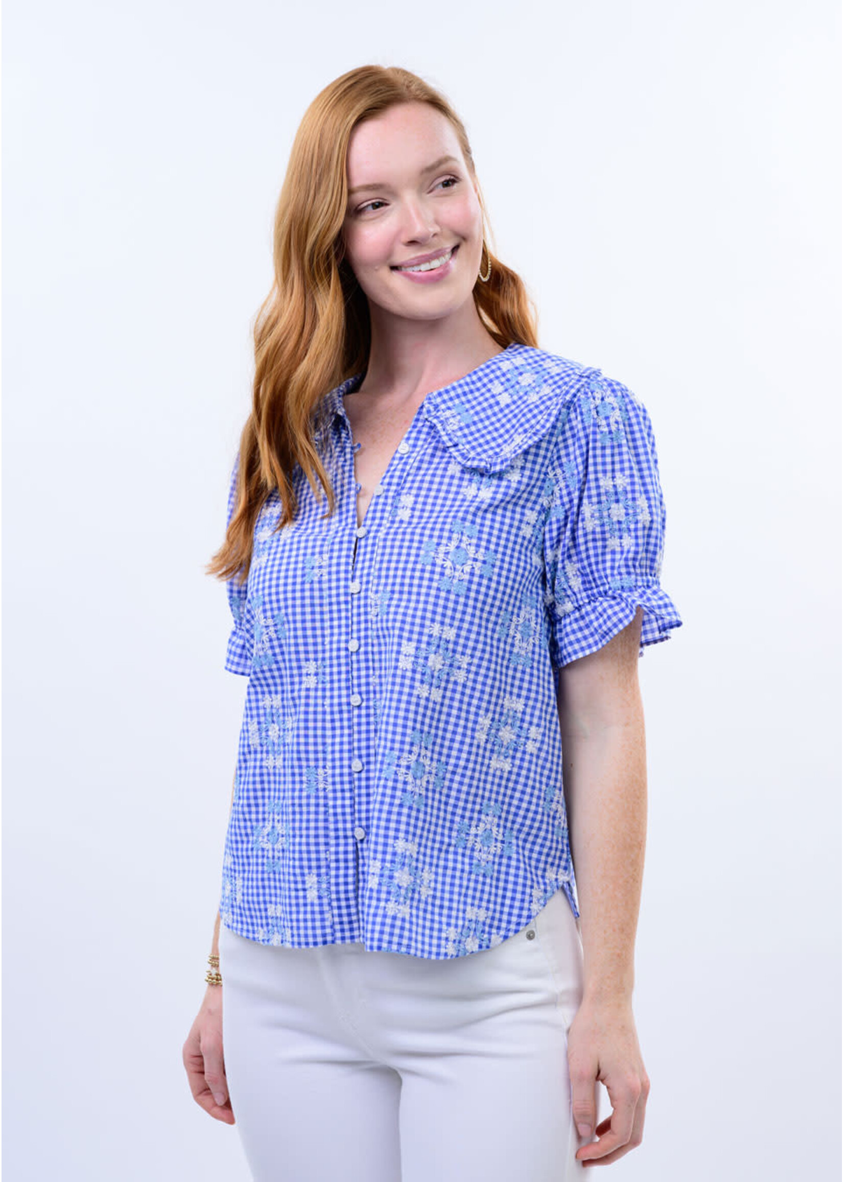 Ivy Jane Disty Poet Top (Blue)