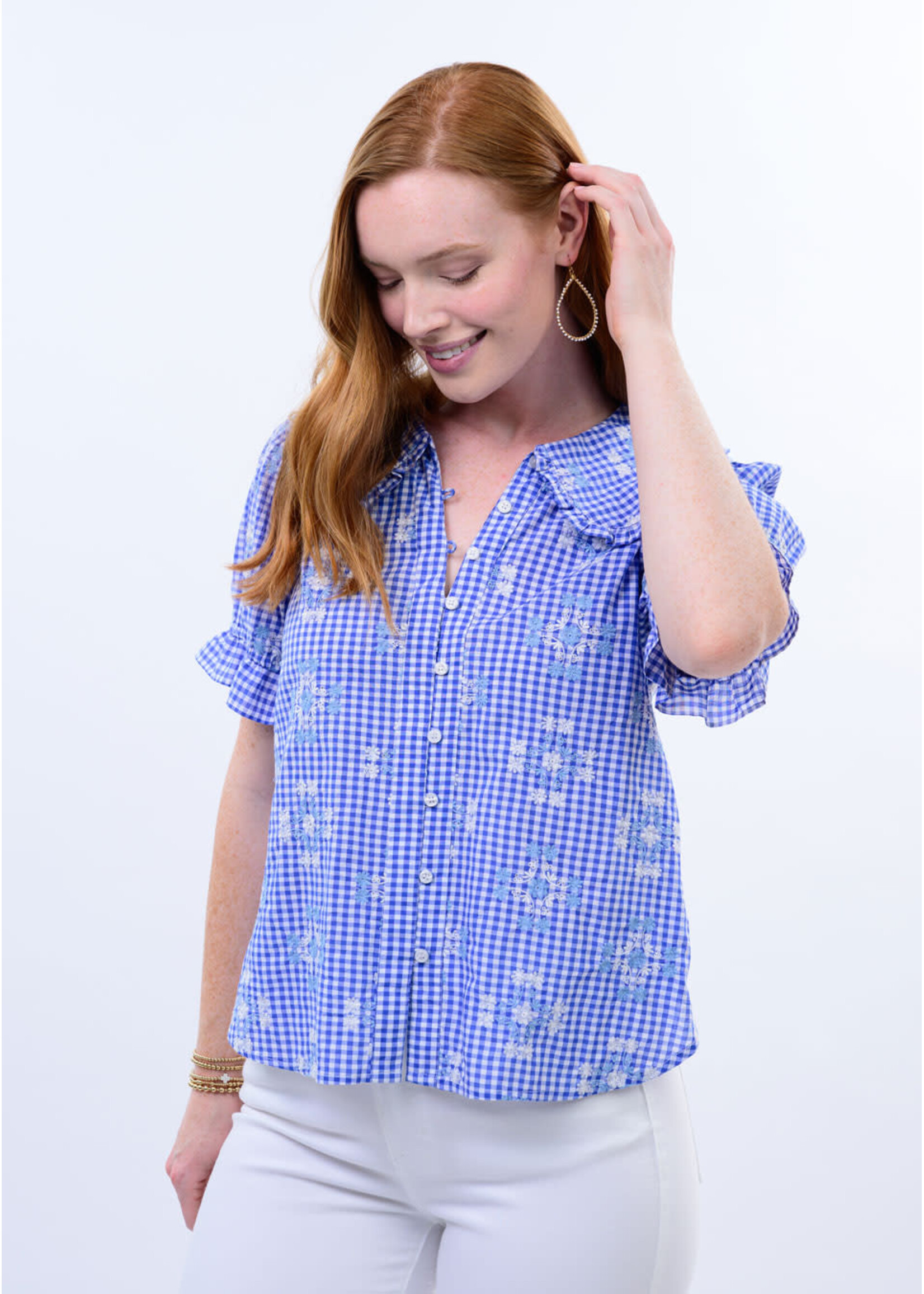 Ivy Jane Disty Poet Top (Blue)